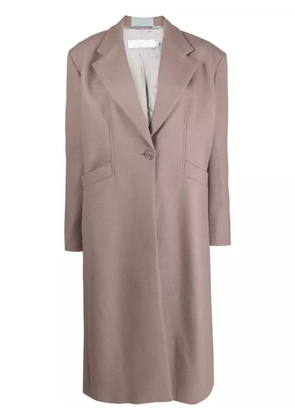 DESTREE Barbara stripe-detail single-breasted coat - Brown