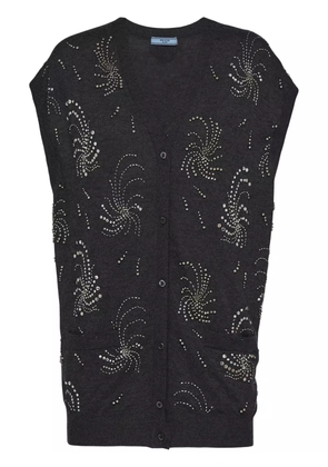 Prada embellished cashmere vest - Grey