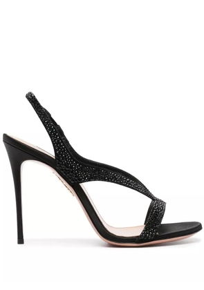 Aquazzura Izzy 105mm crystal-embellished slingback sandals - Black