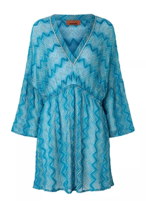 Missoni zigzag-pattern mini dress - Blue