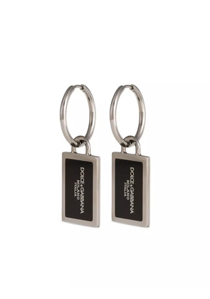 Dolce & Gabbana logo-plaque earrings - Silver