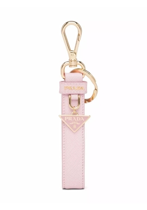 Prada triangle logo keyring - Pink