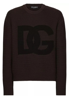 Dolce & Gabbana Logo patch jumper - Brown