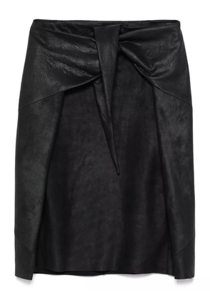 Rick Owens leather midi skirt - Black