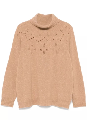 TWINSET roll-neck lurex jumper - Brown