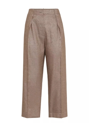Brunello Cucinelli pleated chino trousers - Brown