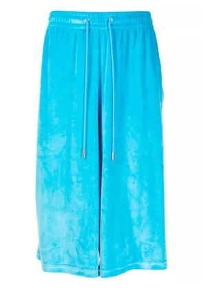 TEAM WANG design brushed-effect drawstring bermuda shorts - Blue