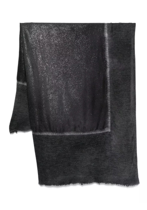 Avant Toi glitter-detail frayed scarf - Grey