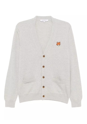 Maison Kitsuné bold fox head patch cardigan - Grey