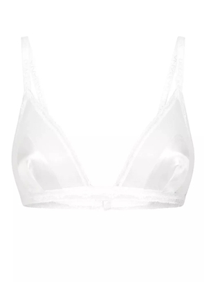 Dolce & Gabbana lace-trimmed triangle bra - White