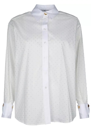 Elisabetta Franchi rhinestone-embellished poplin shirt - White