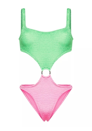 PARAMIDONNA Olivia colour-block crinkled swimsuit - Pink