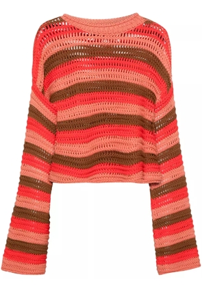 La DoubleJ bell-sleeve striped jumper - Red