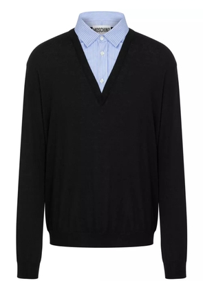 Moschino logo-print layered jumper - Black