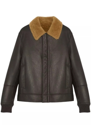 Yves Salomon Shearling-collar jacket - Brown