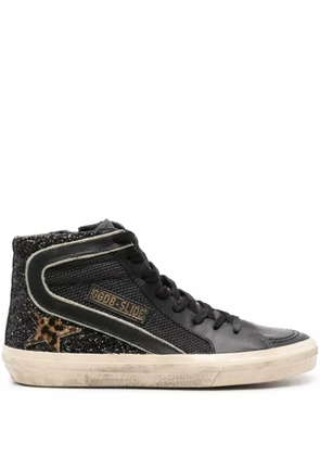Golden Goose Slide high-top leather sneakers - Black