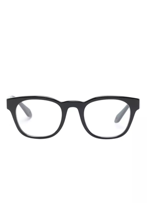 Giorgio Armani logo-lettering round-frame glasses - Black