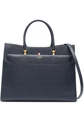 Thom Browne pebbled-leather Duet tote - Blue