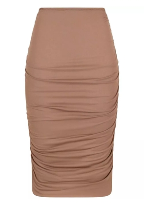 Dolce & Gabbana draped-detail midi skirt - Brown
