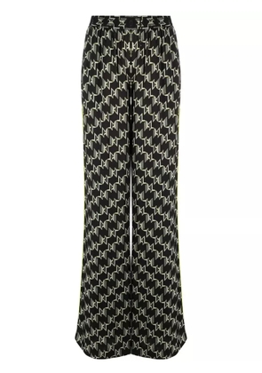 Karl Lagerfeld monogram-print wide-leg trousers - Black