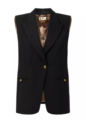 Elisabetta Franchi peak-lapels button-up waistcoat - Black