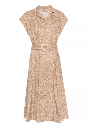 TWINSET leopard-print midi shirt dress - Neutrals