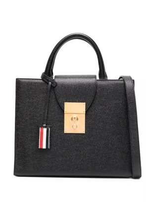 Thom Browne small Mr. Thom leather tote bag - Black