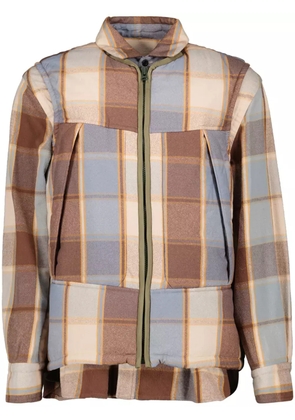 sacai checked jacket - Brown