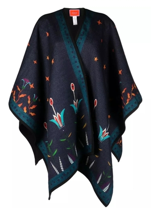 La DoubleJ graphic-print poncho - Blue