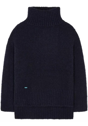 Alanui logo-plaque knitted jumper - Blue