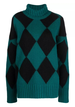La DoubleJ argyle roll-neck jumper - Green