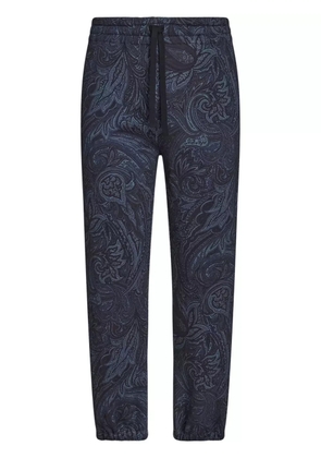 ETRO paisley-print cotton track pants - Blue