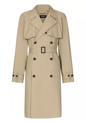 Dolce & Gabbana double-breasted cotton trench coat - Neutrals