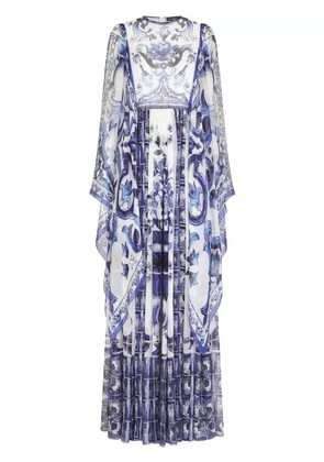 Dolce & Gabbana Majolica-print floor length dress - Blue