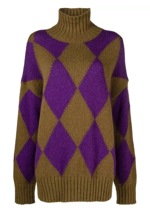 La DoubleJ argyle intarsia knit jumper - Green