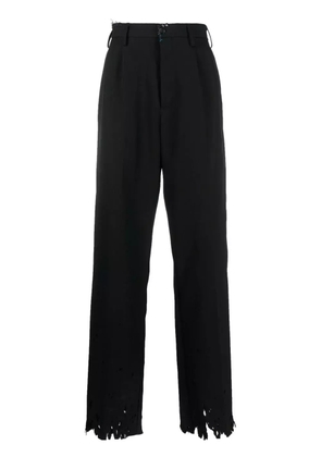 Marni distressed straight-leg cut trousers - Black