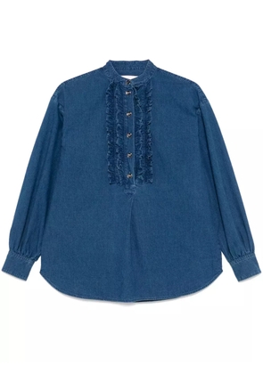 Valentino Garavani ruffled-detail shirt - Blue