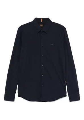 BOSS logo-embroidered shirt - Blue