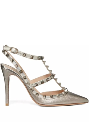 Valentino Garavani 100mm Rockstud metallic pumps - Gold
