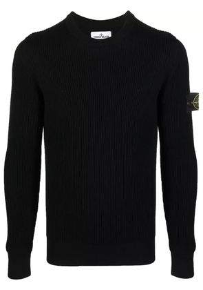 Stone Island logo-patch knit jumper - Black