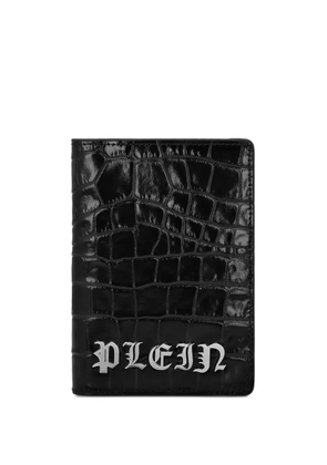 Philipp Plein Gothic Plein crocodile-embossed passport cover - Black