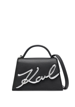 Karl Lagerfeld Signature leather crossbody bag - Black
