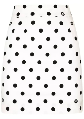 Dolce & Gabbana polka-dot mini skirt - White