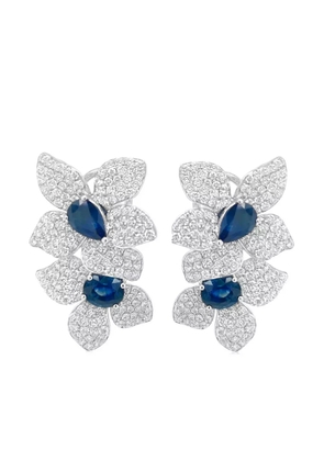 HYT Jewelry 18kt white gold diamond and sapphire clip-on earrings - Blue