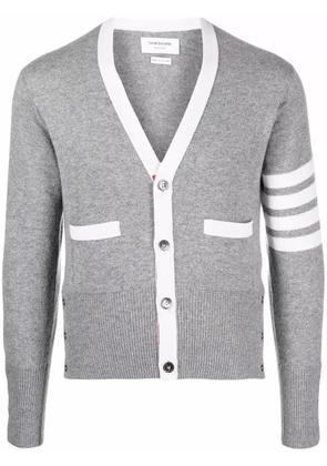 Thom Browne 4-Bar stripe knit cardigan - Grey