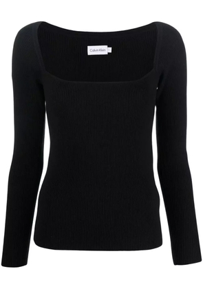 Calvin Klein long-sleeved knitted top - Black