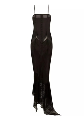 Dolce & Gabbana lace-panelled semi-sheer dress - Black