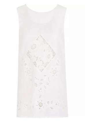 Dolce & Gabbana embroidered linen tunic - White