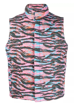ERL camouflage-print quilted puffer gilet - Pink