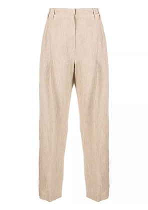 Brunello Cucinelli cropped linen trousers - Neutrals